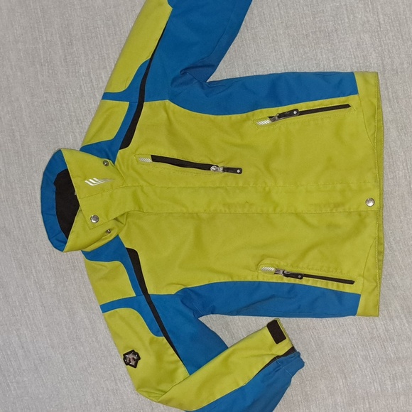 DESCENTE Juniors Yellow / Blue Winter Snowboard Ski Jacket Size 10 - Picture 1 of 6